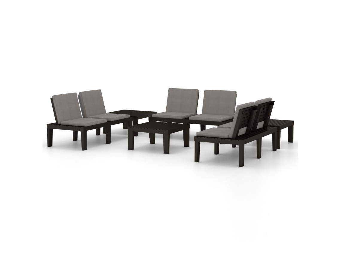 Garden Lounge Set, Garden Lounge Sets Vidaxl Cinzeto Plástico (n/a)