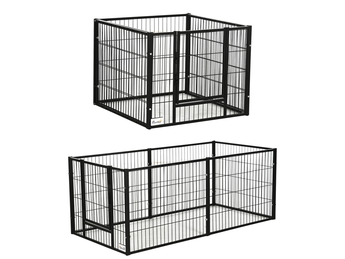 Cerca para Cães Pequenos com 6 Painéis para Uso Externo e Interno. 82,5 150x79x61cm Metal Ge