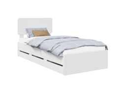 Maison Exclusive - Estrutura Da Cama Branco 90 X 200 Cm Madeira Engenheirada