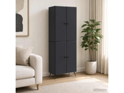 Vidaxl Conjunto De Gabinete 2 Pcs Preto Derivados De Madeira