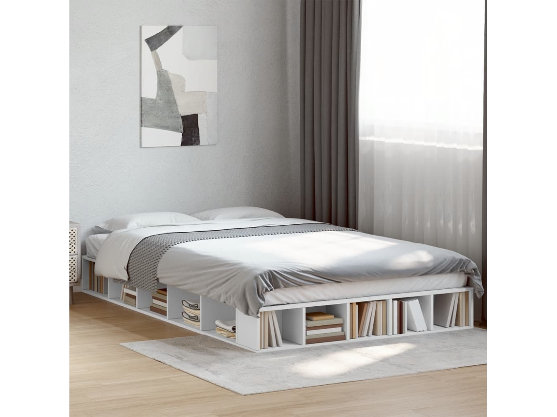 Estrutura De Cama 120x200 Cm Derivados De Madeira Branco