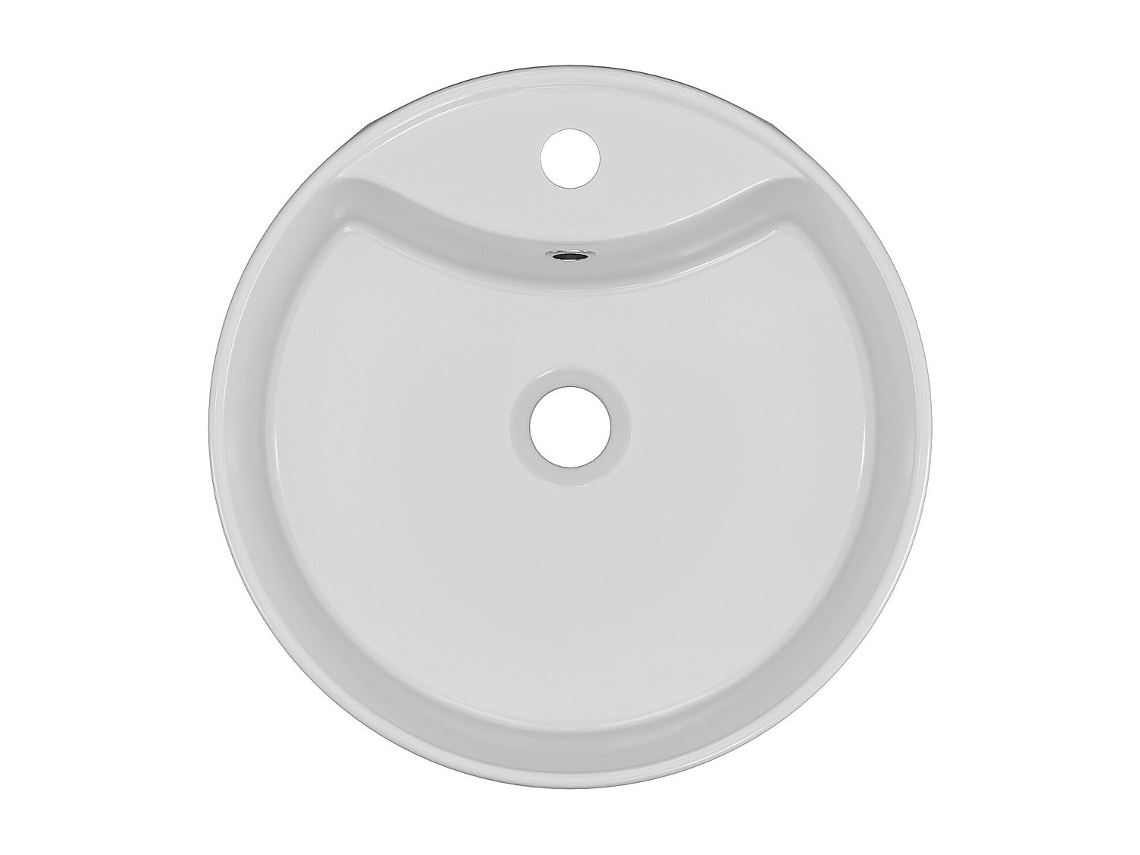 Lavatório de cerâmica redondo branco, 40 cm, Darini VENTE-UNIQUE.PT
