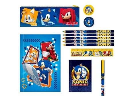 Set de Papelaria SONIC 29 5 X 22 X 3 Cm 12 Peças