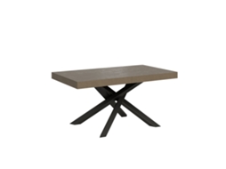 Mesa Extensível Volantis Cinza Pomba 160/264x90 Cm Com Pés Antracite Itamoby