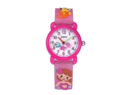 Jnew A335-86261 Relógio Infantil 3d De Silicone Com Desenho De Sereia, Resistente À Água E Com Movimento De Quartzo