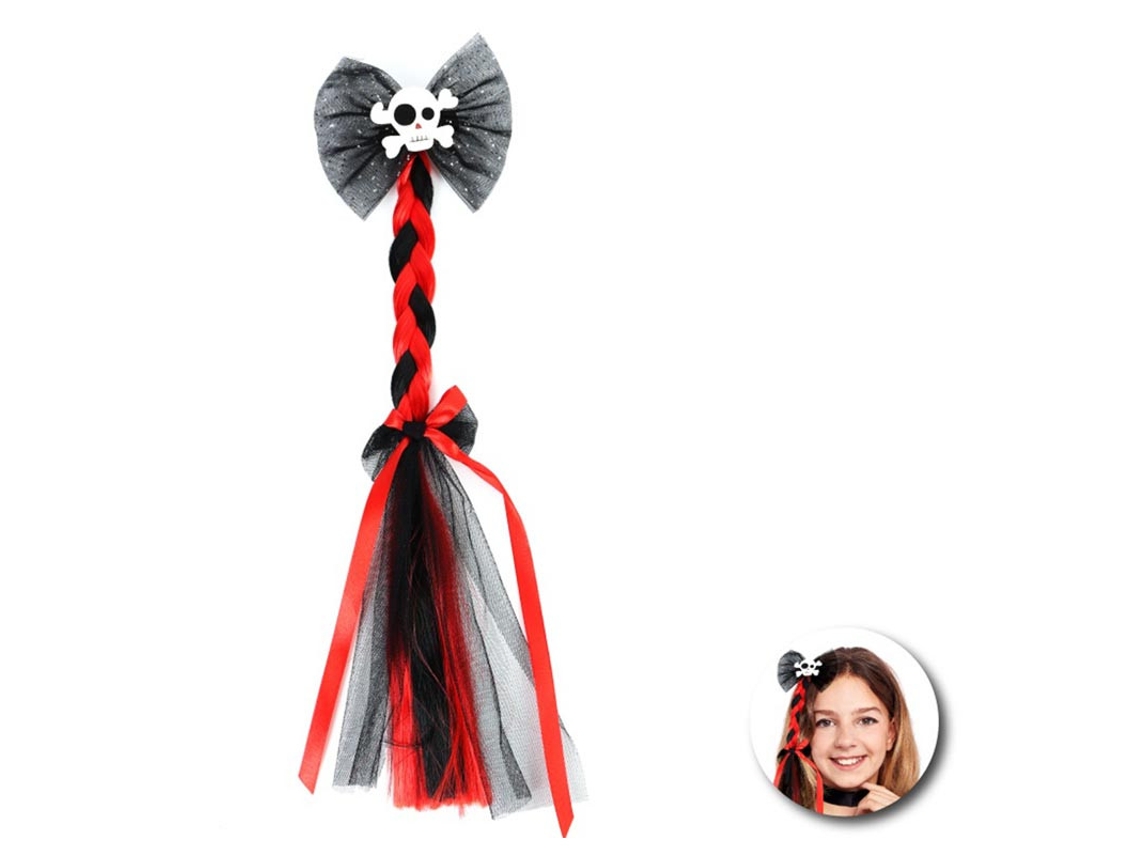 Tufo de caveira preto e vermelho infantil