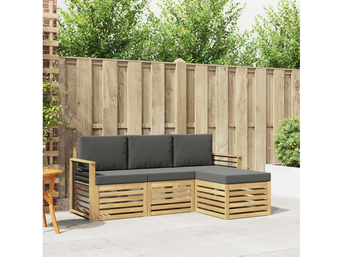 Vidaxl Conjunto De Sofás Para Exterior 4 Pcs Branco E Antracite