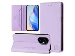 Capa De Couro Para Celular Rc01 Com Dupla Dobra Magnética E Rfid