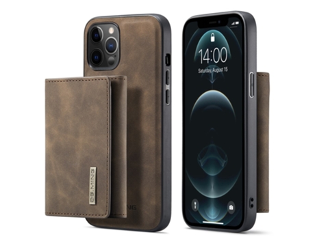 Capa Inch Para Iphone 13 Pro Max Dg.ming Pele Sintética Castanho