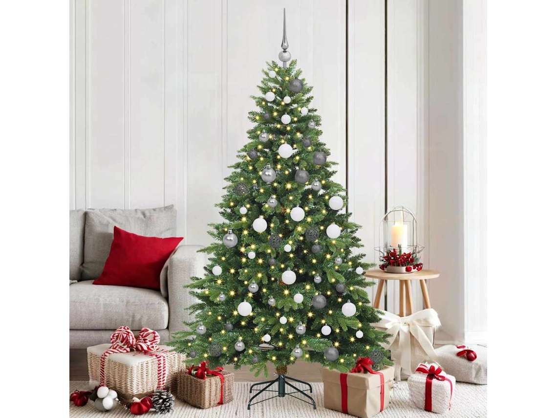 Vidaxl Árvore De Natal Artificial Com 300 Leds Verde 180 Cm Pe E Pvc