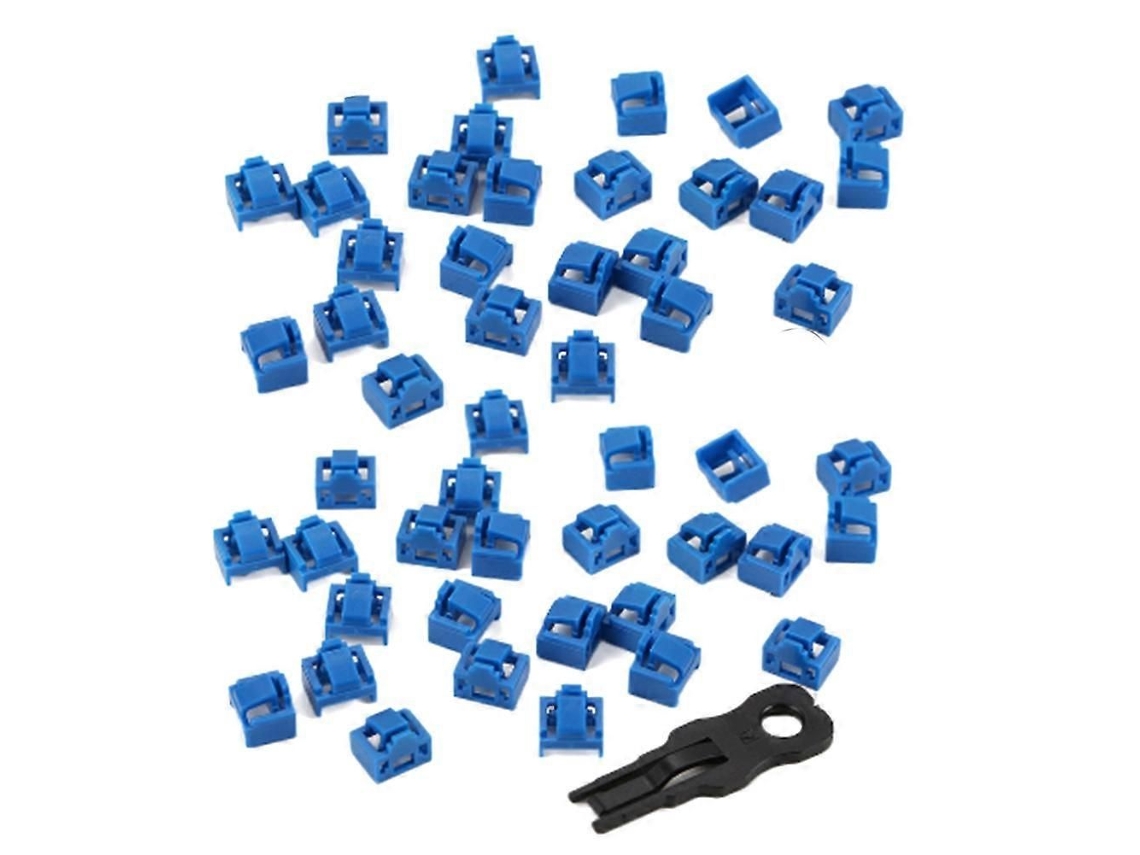 Conjunto De 300 Peças De Tampas Protetoras Contra Poeira Para Hub Ethernet Lan Rj45 Na Cor Azul, Com Trava E Chave Exclusivas.