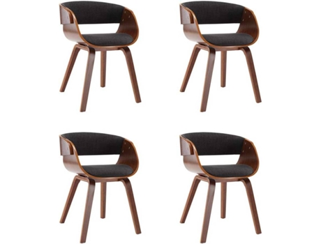 Conjunto 4 Cadeiras de Jantar  (Cinzento - Tecido - 53 x 52 x 70 cm)