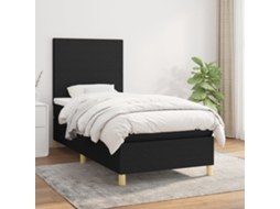 Vidaxl Cama Com Molas/colchão 100x200 Cm Tecido Preto