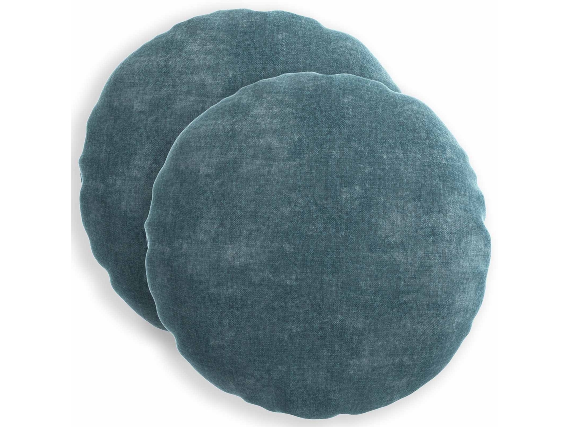 Vidaxl Capa Almofada 2 Unid. Heerlen Azul Ø 60 Cm Tecido Chenille