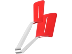 Pinça Para Bife Bestonzon Em Aço Inoxidável Com Pontas De Silicone, Vermelha, Longa E Grossa, Ideal Para Churrasco