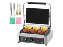Comercial Panini Press Grill Sanduicheira Elétrica Chapa de Grelha 14X9 Polegadas VEVOR