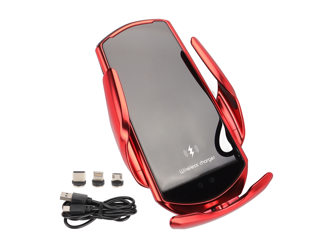 Aetheria suporte de Carregador Sem Fio para Carro com Sensor Inteligente 15w Carregamento Rápido Clip Vento Ar Vermelho