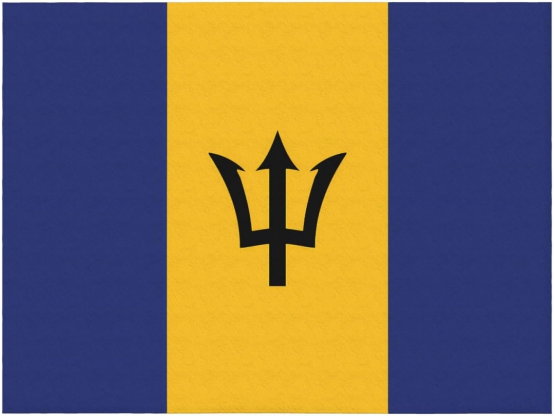 Manta de Flanela Ultramacia Phayah com Estampa da Bandeira Barbados Ideal para Sofá Cama Sala Estar Escritório