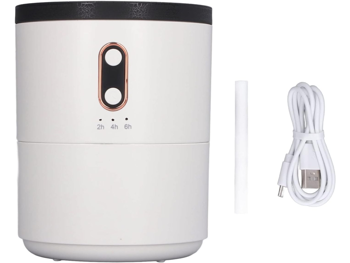 Umidificador De 450 Ml Com Chama Simulada, Recarregável Via Usb