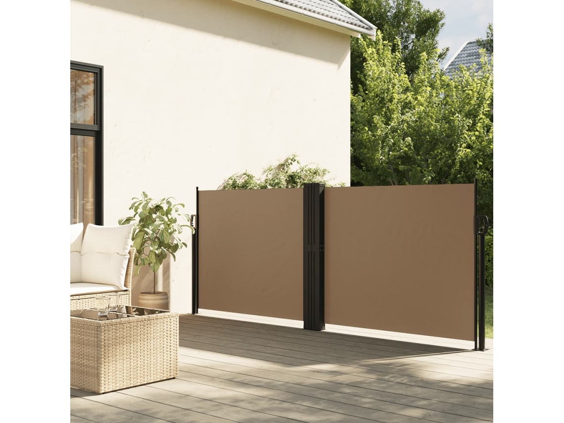 Vidaxl Toldo Lateral Retrátil 140x600 Cm Cinzento-acastanhado