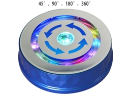 Suporte De Exibição De Mesa Giratória Elétrica Com Luz Colorida 360°, Relógio De Mesa Giratório, Joias, Azul SUNNY SPACES