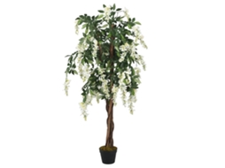 Glicínia Artificial 840 Folhas 120 Cm Verde E Branco