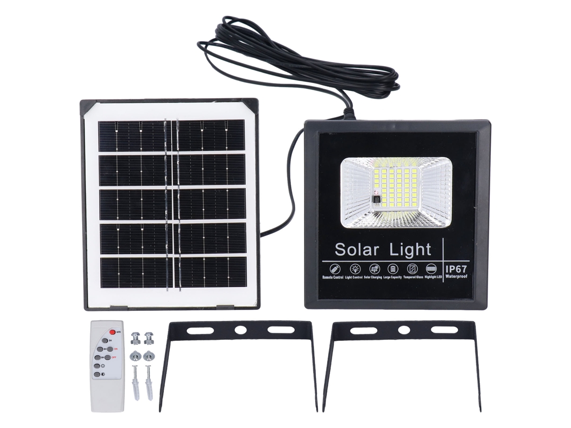 Luminária Solar AQUAFORGE de parede com 44 Leds, ip67, ângulo ajustável para jardim com instalação simples