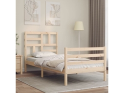 Vidaxl Estrutura De Cama Com Cabeceira 100x200 Cm Madeira Maciça