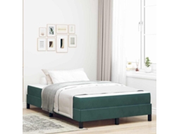 Vidaxl Cama Box Com Colchão Verde Escuro 120 X 200 Cm Tecido