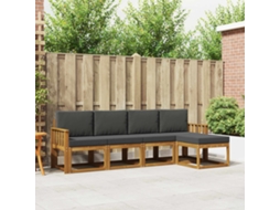Vidaxl Conjunto De Sofás Para Exterior 5 Unid. Natural E Antracite