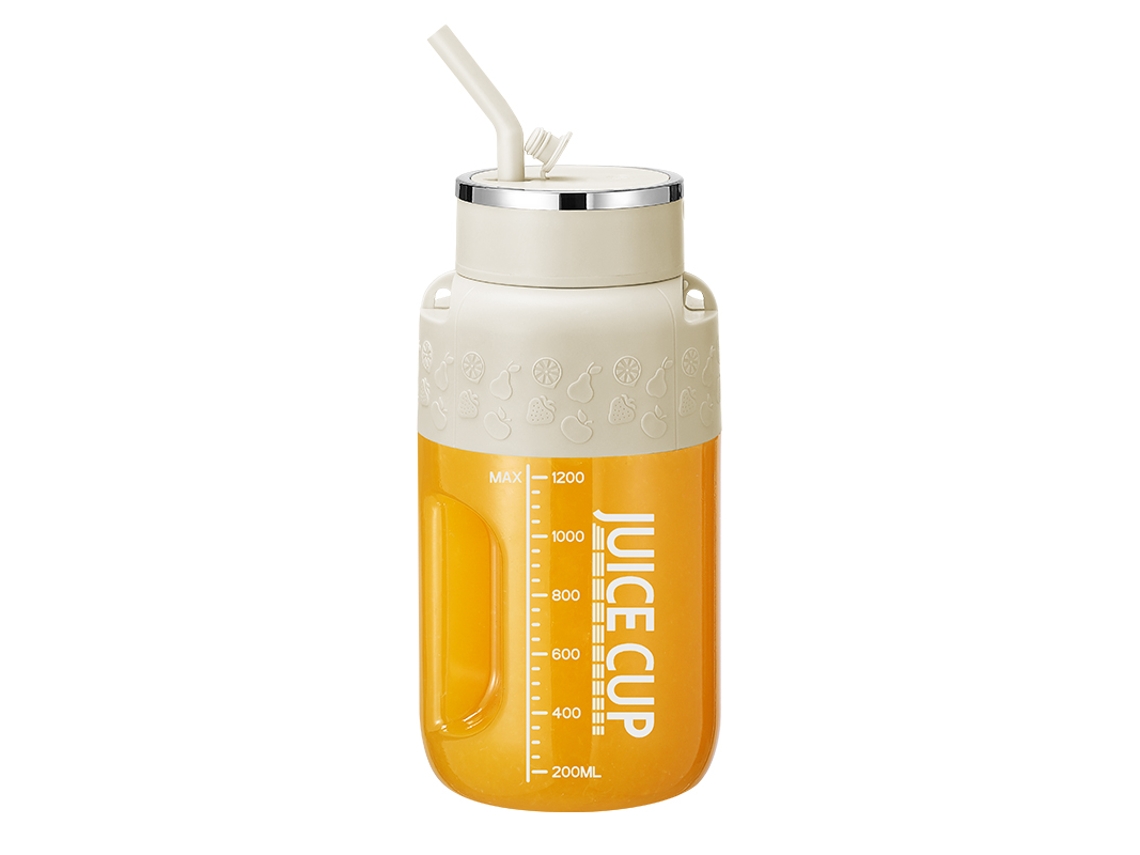 Nova Copo Liquidificador Usb Carregável Ton Ton, Grande Capacidade Portátil Doméstico, K3 1200ml, Branco Creme Sfushos