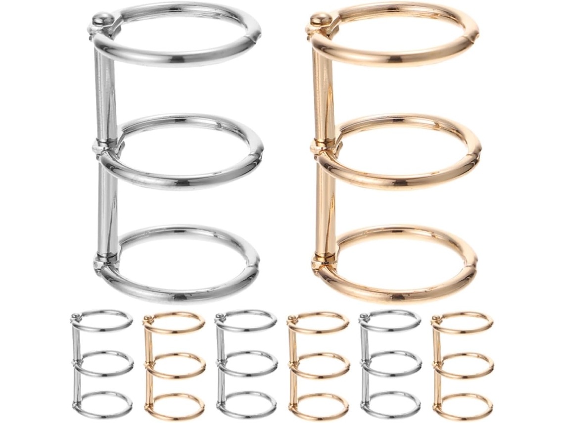 Conjunto de 8 argolas metálicas redondas para fixação