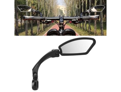 Espelho retrovisor dobrável em aço inoxidável para bicicleta - HILILAND - direito - com retrorrefletor