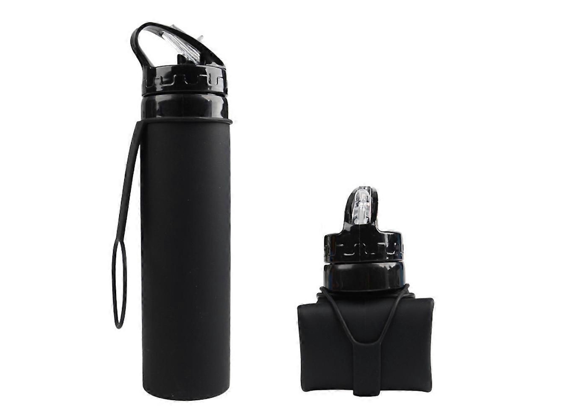 Garrafa De Água Dobrável De Silicone Laranja, 600ml, Para Ciclismo, Portátil E Resistente A Quebras.