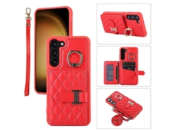 Capa Para Celular Com Suporte Horizontal Para Cartões E Argolas, Com Cordão Duplo, Compatível Com Samsung Galaxy S23+ 5g.