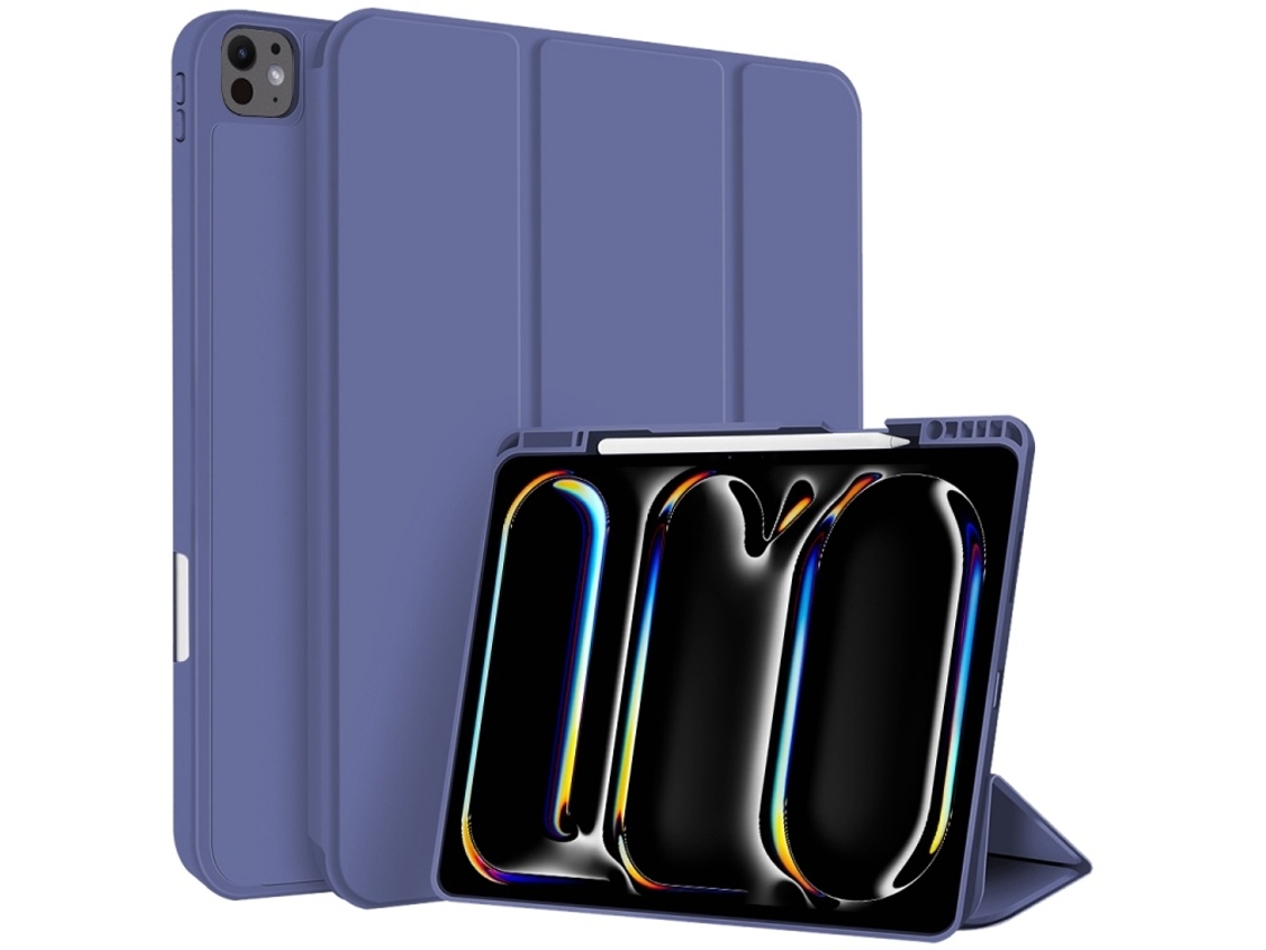 Capa Para Ipad Pro 10.5 Pol. Com Porta-caneta Em 3 Dobras Azul Royal