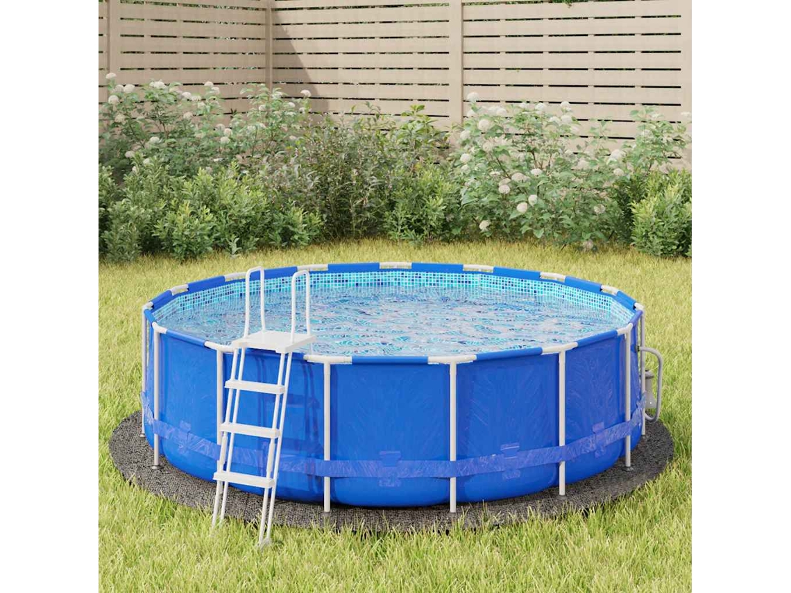 Vidaxl Pano Para Chão De Piscinas Ø306 Cm Poliéster Geotêxtil Cinza