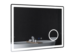 Espelho de banheiro com LED, ampliação 3x, sensível ao toque, memória, 80x60cm | S/MARCA