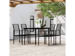 Vidaxl 5 Pcs Conjunto De Jantar Para Jardim Preto