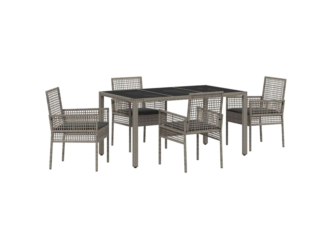 Maison Exclusive - Conjunto De Jantar Para Jardim 5 Pcs Cinzeto Vime Pe
