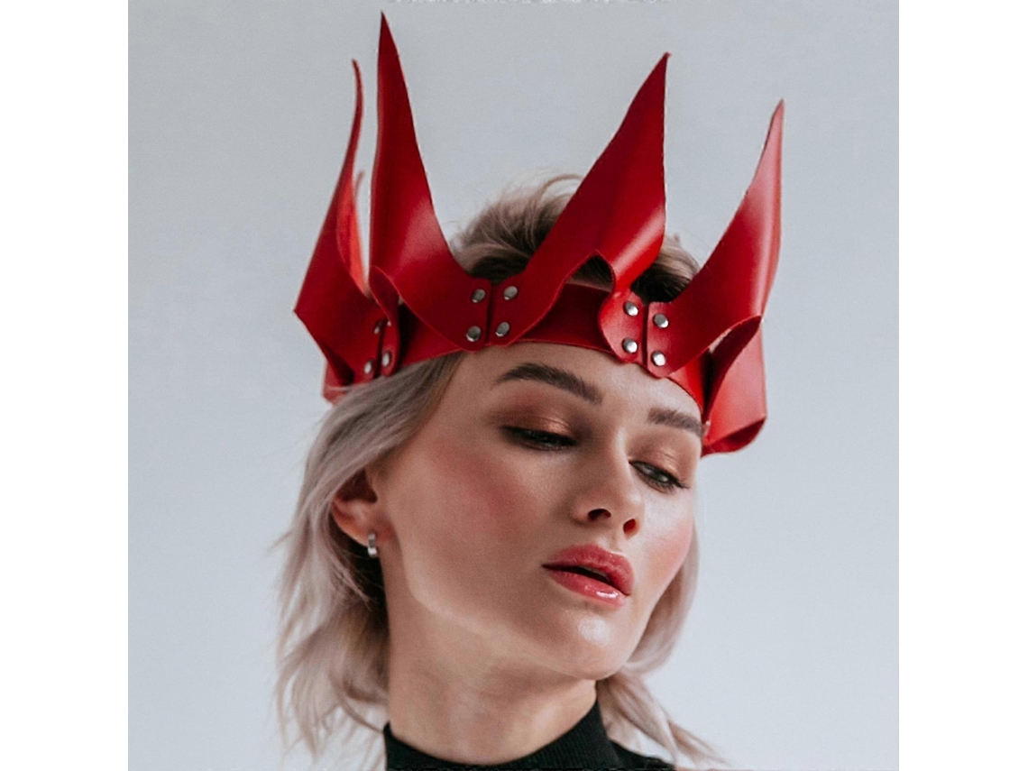 Coroa Medieval Para Cosplay Em Pu Ajustável