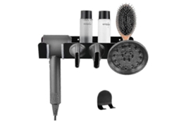 Suporte para Secadora de Cabelo Preto Montado na Parede, Cab Elo, Organizador Gancho P GOKOCO