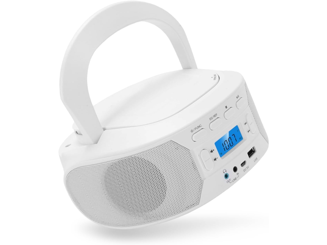 Leitor Cd Portátil Vbestlife Com Carregamento Superior, Compátivel Com Rw, Bluetooth E Entrada De 3,5 Mm
