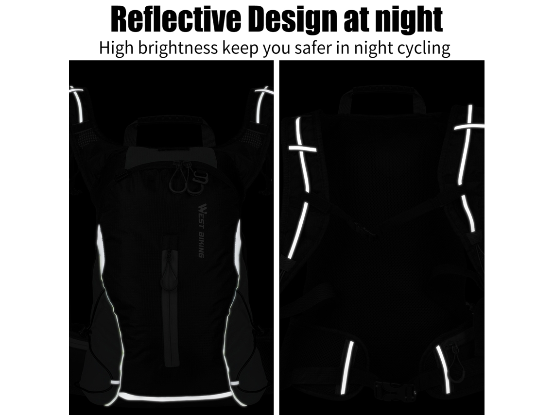 Mochila Mali de Ciclismo West Biking 16l, Impermeável e Refletiva