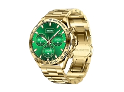 Smartwatch com Bluetooth, botão giratório, monitoramento de frequência cardíaca e pressão arterial Ouro Bestvite