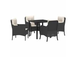 Maison Exclusive - Conjunto De Jantar Para Jardim Com Almofada 5 Pcs Preto Vime Pe