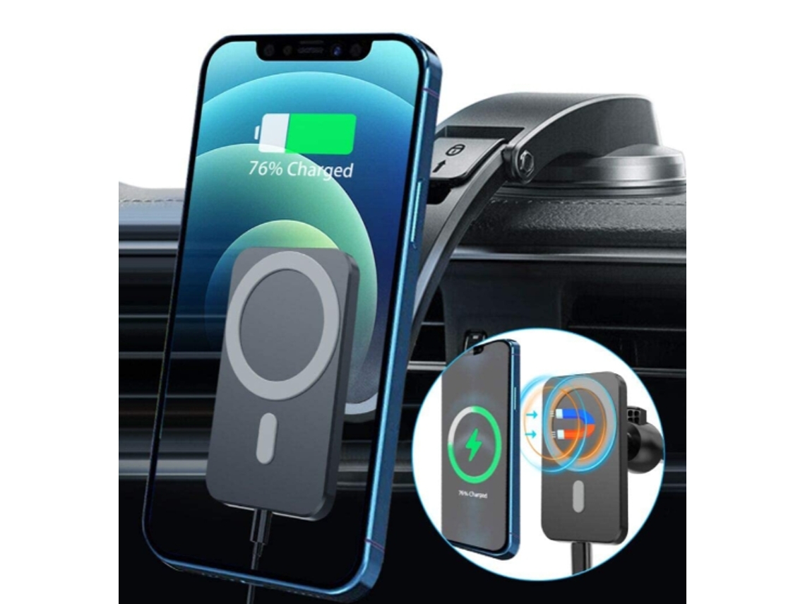 Suporte Carregador Chronus Qcc221013 Magnético Qi/Iphone 12 15W Preto