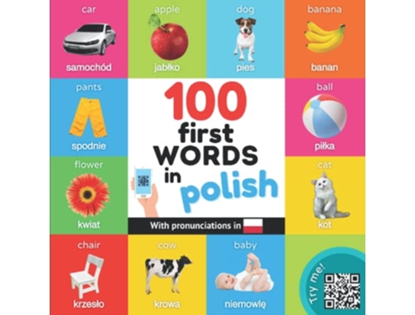 Livro 100 first words in polish Bilingual picture book for kids english polish with pronunciations de Yukismart (Inglês)