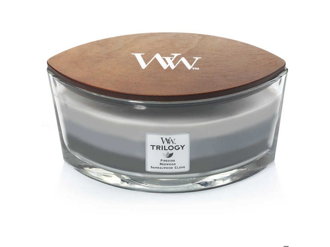 Velas Em Vaso Vidro Cinza/prata Woodwick 76911e