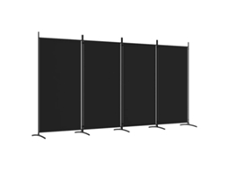 Maison Exclusive - Divisória De Quarto Com 4 Painéis 346x180 Cm Tecido Preto